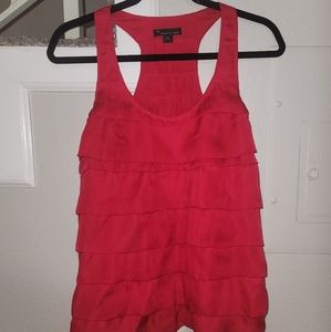 Hot pink (redish pink) ruffled tank top